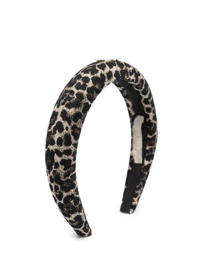 Elie Saab Junior Babies' Leopard Print Headband In 黑色