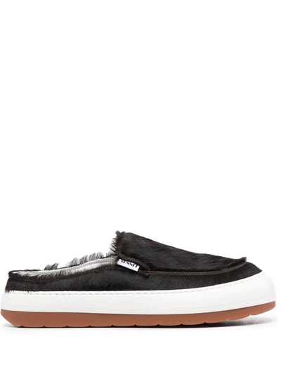 Sunnei Dreamy Slip-on Sneakers In Brown Ponyhair W C S