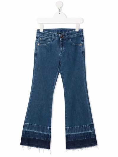 Versace Low-rise Flared Denim Jeans In Blue
