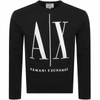 ARMANI EXCHANGE ARMANI EXCHANGE CREW NECK LOGO SWEATSHIRT BLACK