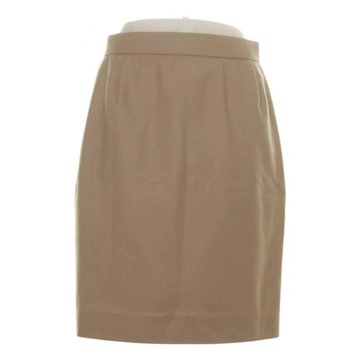 Pre-owned Saint Laurent Wool Mid-length Skirt In Beige