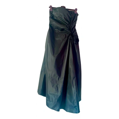 Pre-owned Max Mara Atelier Silk Maxi Dress In Black