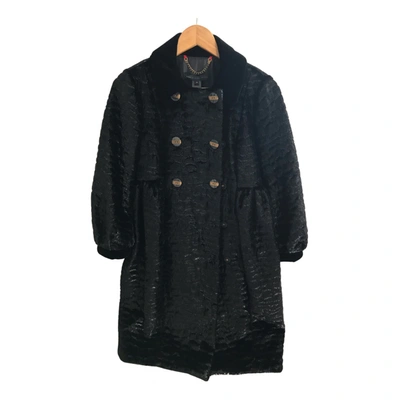 Pre-owned Marc By Marc Jacobs Faux Fur Coat In Black