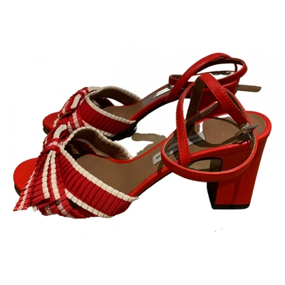 Pre-owned Tabitha Simmons Cloth Sandal In Red