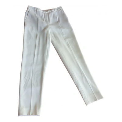 Pre-owned Escada Trousers In White