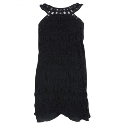 Pre-owned Diane Von Furstenberg Lace Mini Dress In Black