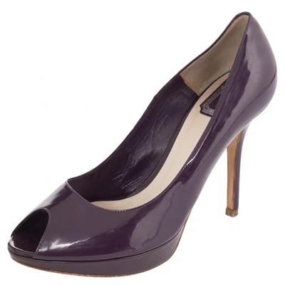 Pre-owned Dior Leather Flats In Purple