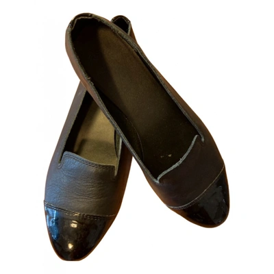 Pre-owned Aldo Leather Ballet Flats In Black