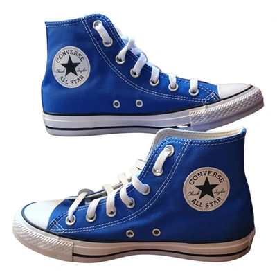 Pre-owned Converse Cloth Trainers In Blue