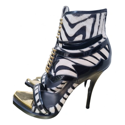 Pre-owned Givenchy Pony-style Calfskin Sandals In Black