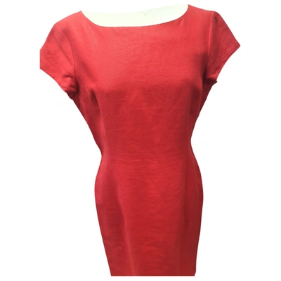 Pre-owned Valentino Linen Mid-length Dress In Red