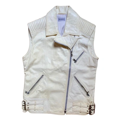 Pre-owned Philosophy Di Alberta Ferretti Leather Jacket In White