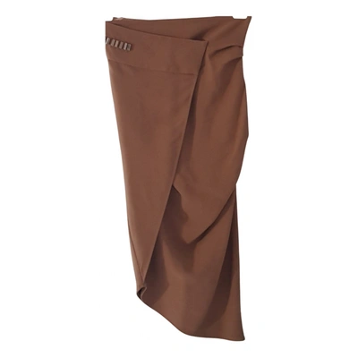 Pre-owned Elisabetta Franchi Mid-length Skirt In Brown