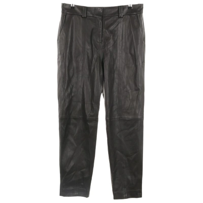 Pre-owned Balmain Leather Trousers In Black