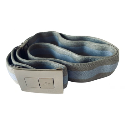 Pre-owned Gucci Cloth Belt In Grey