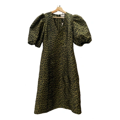 Pre-owned Ganni Maxi Dress In Green