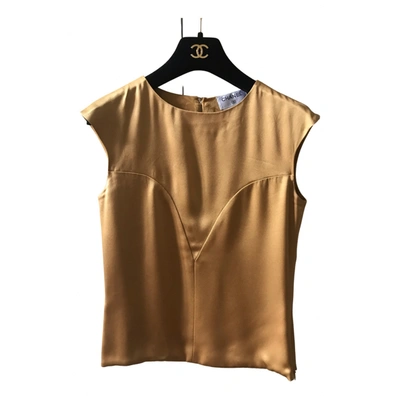 Pre-owned Chanel Silk Blouse In Gold