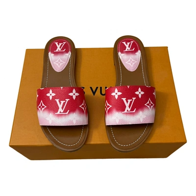 Pre-owned Louis Vuitton Cloth Mules In Pink