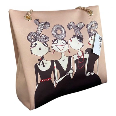 Pre-owned Moschino Love Silk Tote In Beige