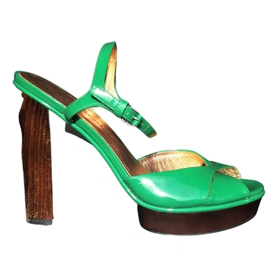 Pre-owned Marc By Marc Jacobs Patent Leather Sandal In Green