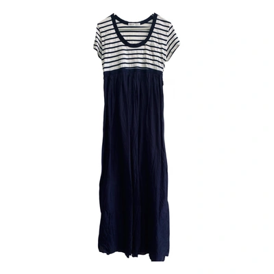 Pre-owned Sacai Luck Maxi Dress In Navy