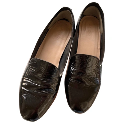 Pre-owned Aldo Patent Leather Flats In Black