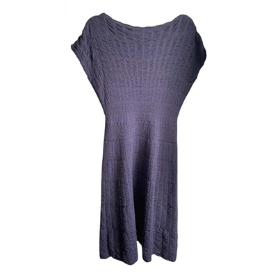 Pre-owned M Missoni Wool Mini Dress In Purple