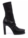 RICK OWENS BLACK CHERI SQUARE TOE ANKLE BOOTS