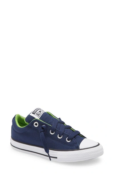 Converse Kids' Chuck Taylor® All Star® Street Slip-on Sneaker In Midnight Navy/wasabi/ Black