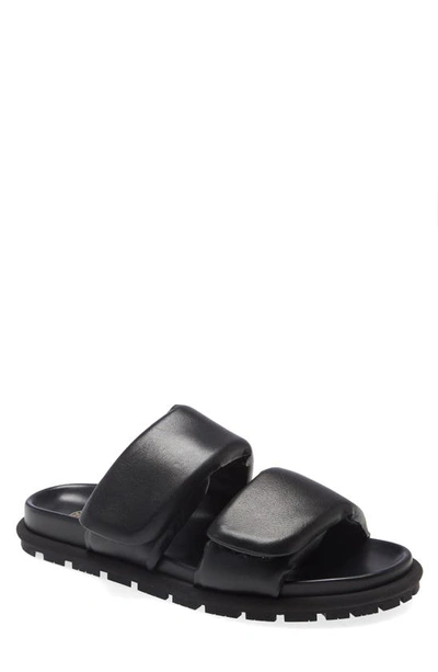 Dries Van Noten Double Strap Slide Sandal In Black