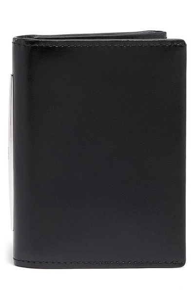 Tumi Gusseted Leather Card Case In Black