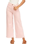 Billabong Free Fall Stretch Cotton Crop Wide Leg Pants In Tickled Pink