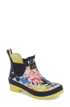 Joules Wellibob Short Rain Boot In Navy All Over Floral