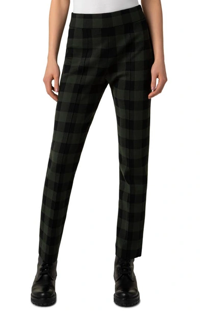 Akris Punto Buffalo Check Milano Knit Slim Pants In 589-laurel Black