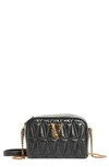 Versace Virtus Mini Quilted Leather Camera Bag In Black Multicolor  Gold