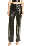 Rotate Birger Christensen Birger Christensen Rotie Croc Embossed Faux Leather Pants In Black
