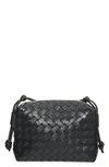 Bottega Veneta Small Intrecciato Leather Shoulder Bag In Black Gold