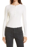 Nili Lotan Jordan Henley Long-sleeved T-shirt In Ecru