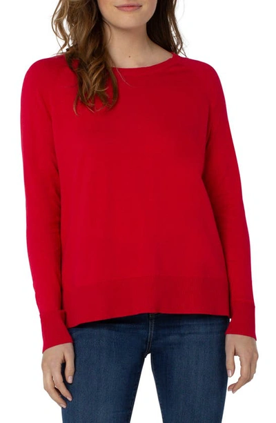 Liverpool Los Angeles Raglan Sleeve Sweater In Bright Red