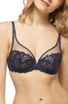 Simone Perele Wish Underwire Plunge Bra In Night Blue