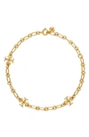 Tory Burch Roxanne Delicate Chain Bracelet In Rolled Brass