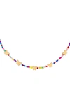 ADINAS JEWELS BUTTERFLY STATION BEADED CHOKER NECKLACE,N57692CMB-556