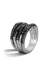 John Hardy Bamboo Lava Stack Ring In Black
