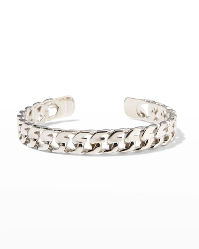 Givenchy Silver G Chain Open Bangle Bracelet In Silvery