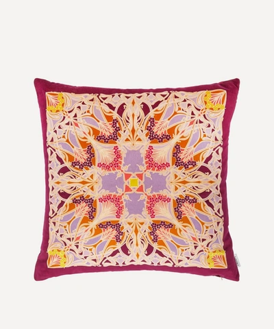 Liberty Ianthe Square Velvet Cushion In Pink