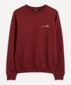 Apc Logo Detail Cotton Jersey Sweatshirt In Red