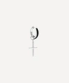 MARIA BLACK WHITE RHODIUM HEY GEORGE HUGGIE EARRING,000739769