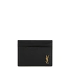 SAINT LAURENT BLACK LEATHER CARD HOLDER,4091300