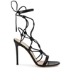 Gianvito Rossi Giza 105 Lace-up Leather Sandals In Black