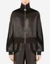 DOLCE & GABBANA QUILTED LEATHER AND SUEDE JACKET